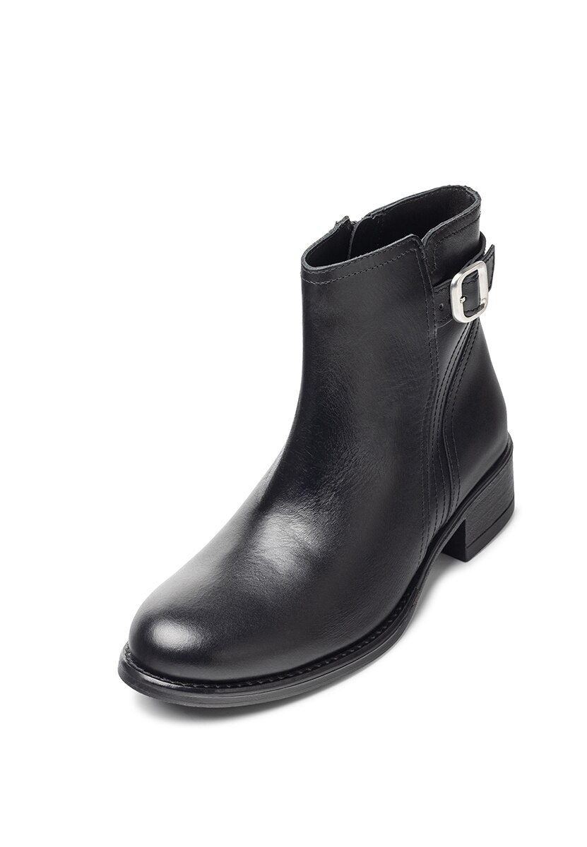 Botins Rasos de Pele Preto-3