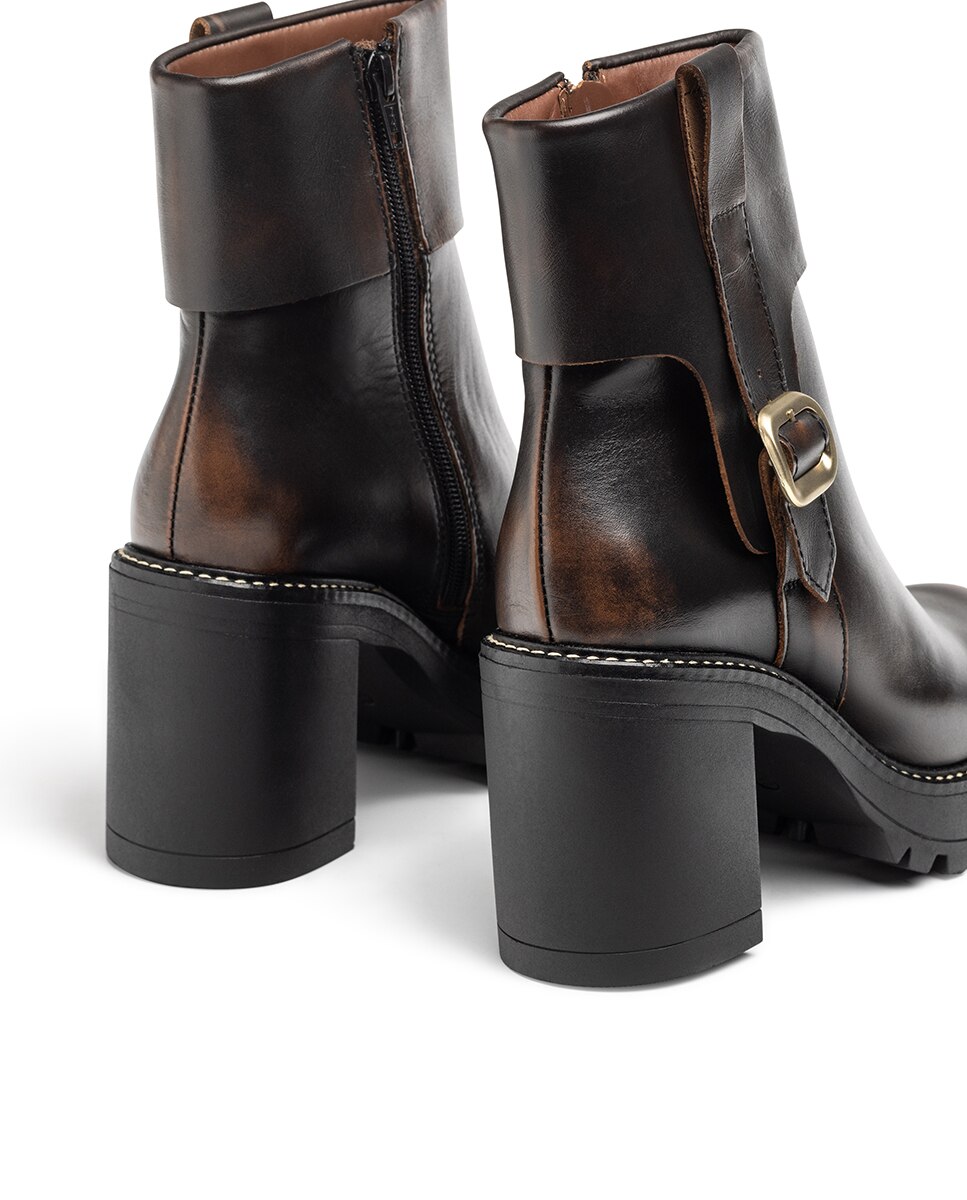 Botins de Salto em Pele Castanho-escuro-2