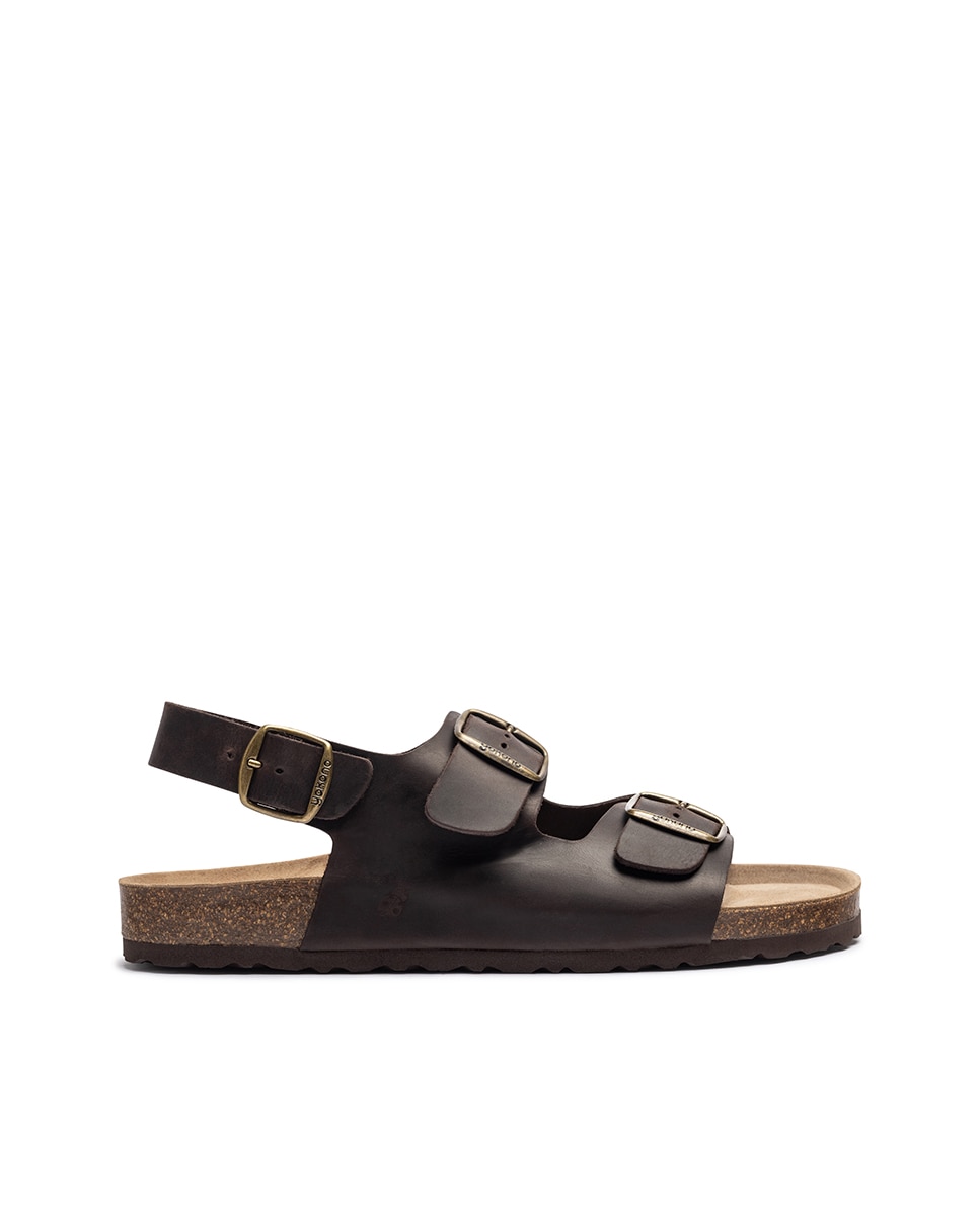 Imagem 0 de Sandálias Rasas de Pele