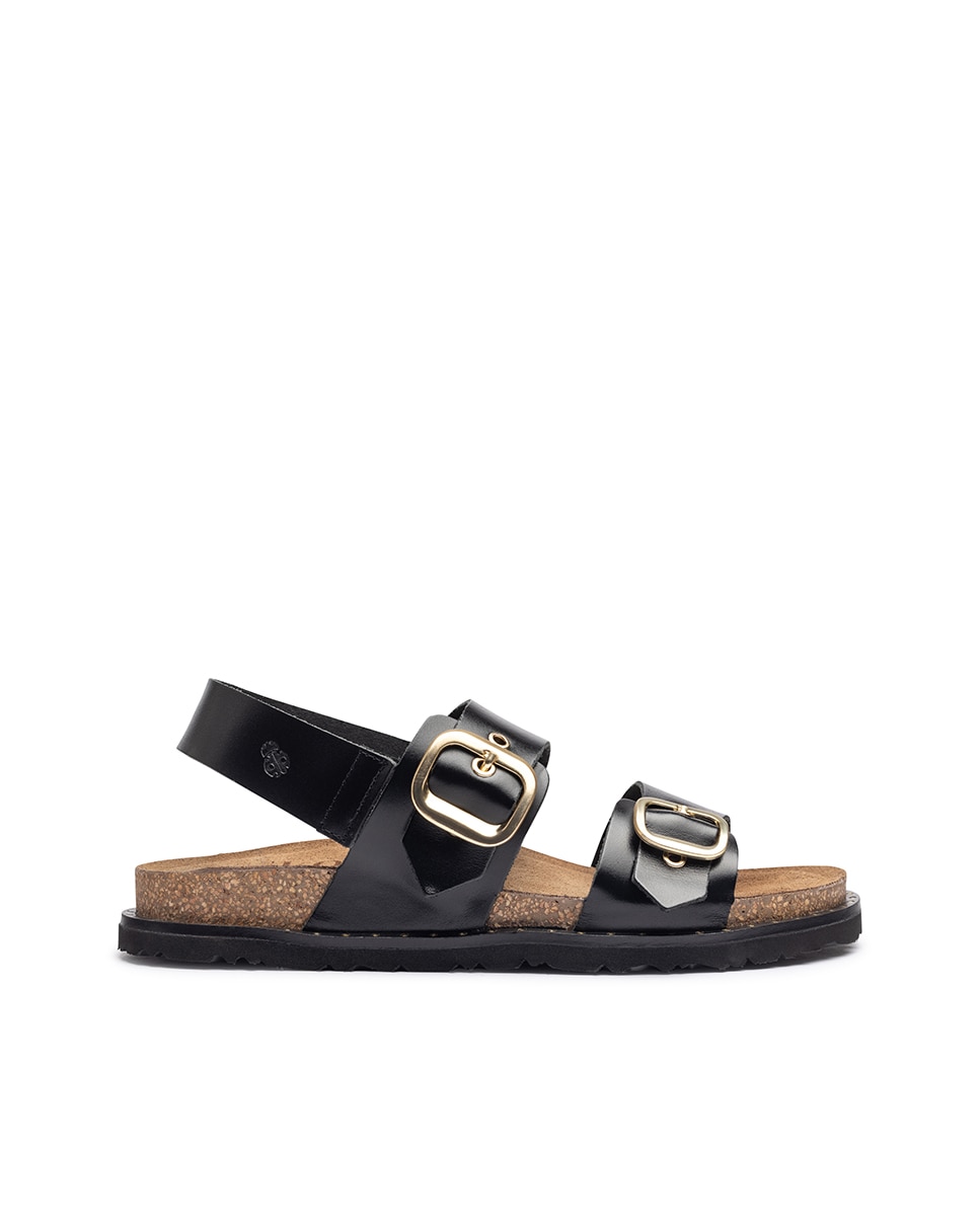 Imagem 0 de Sandálias Rasas de Pele