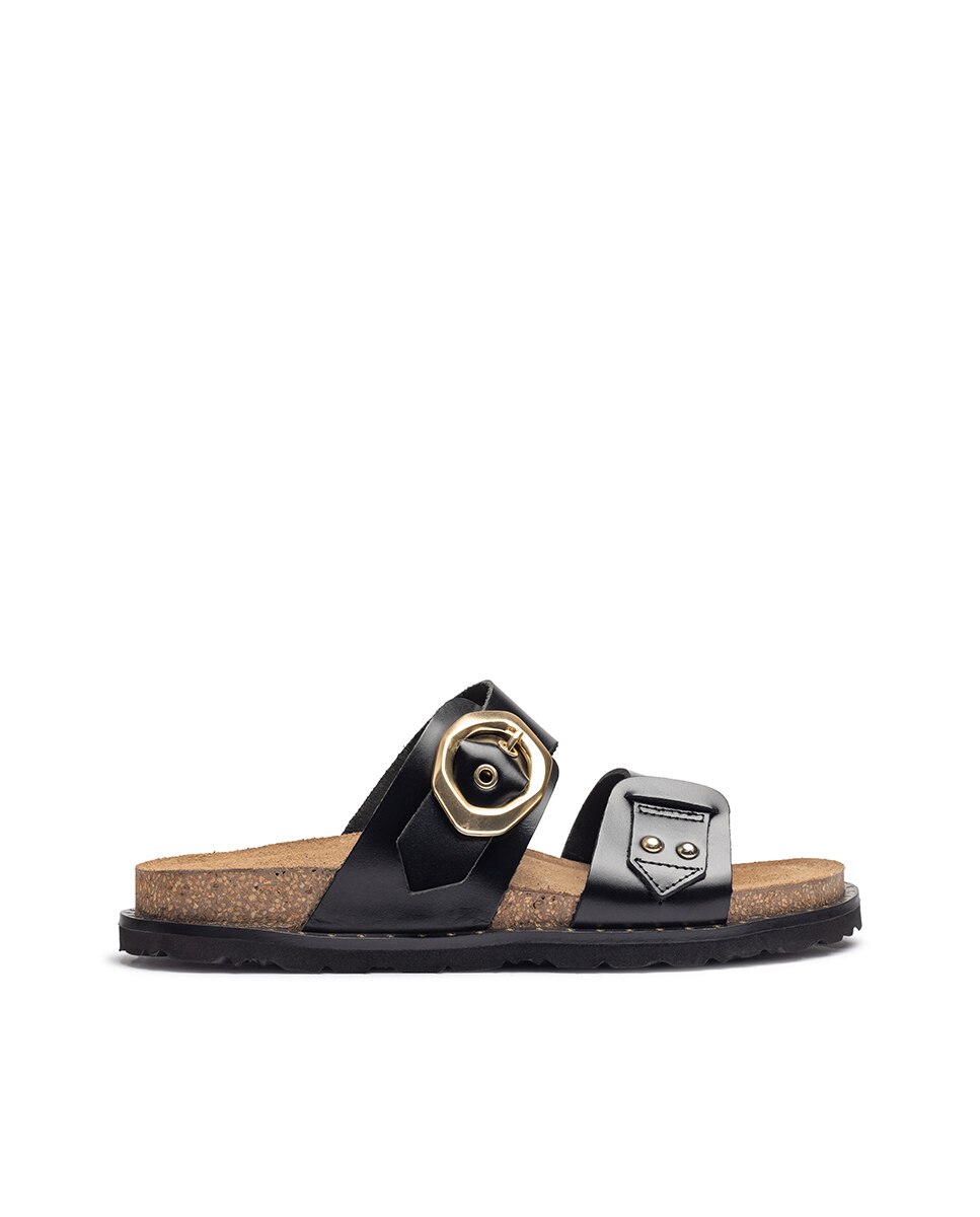 Imagem 0 de Sandálias Rasas de Pele