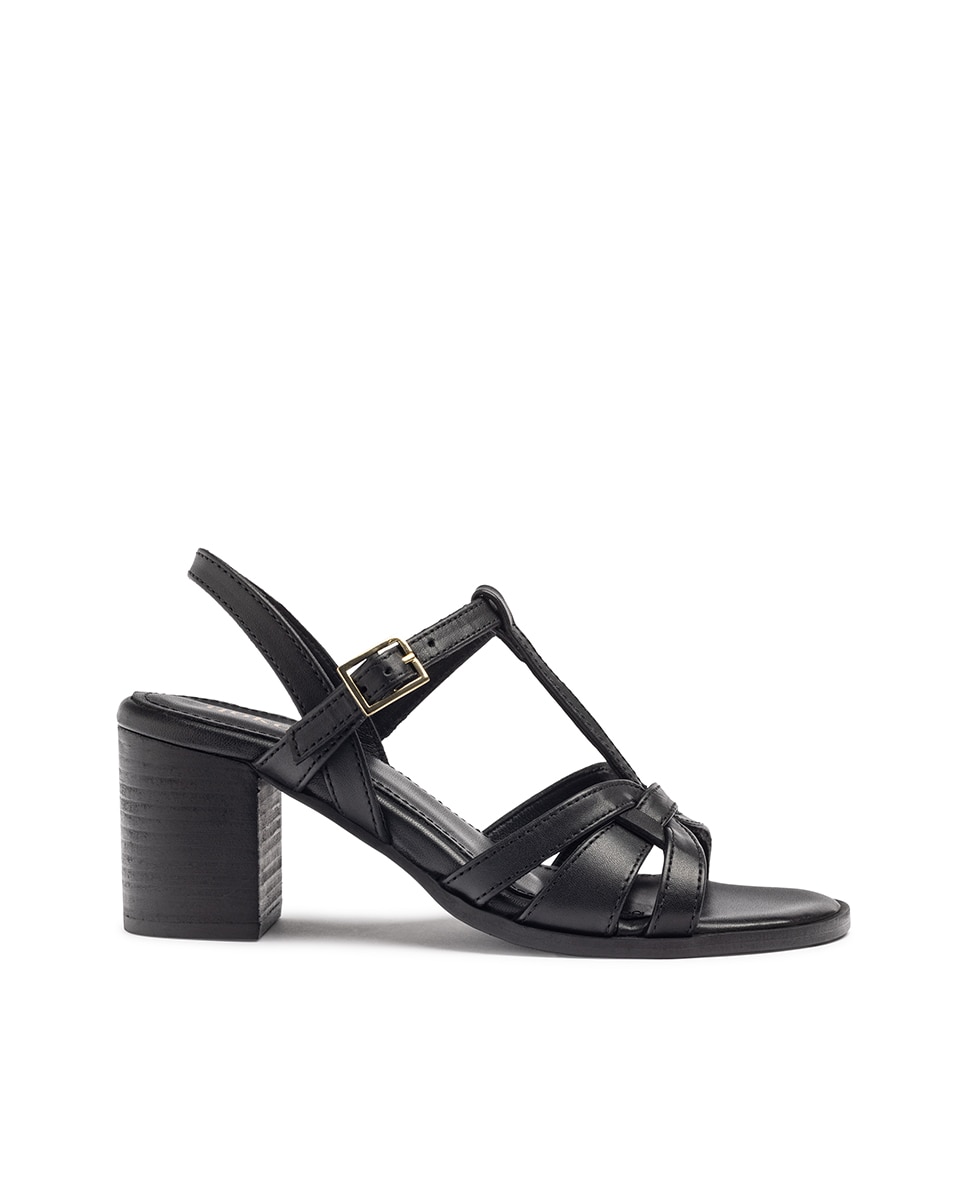 Sandálias de Salto em Pele Preto-1