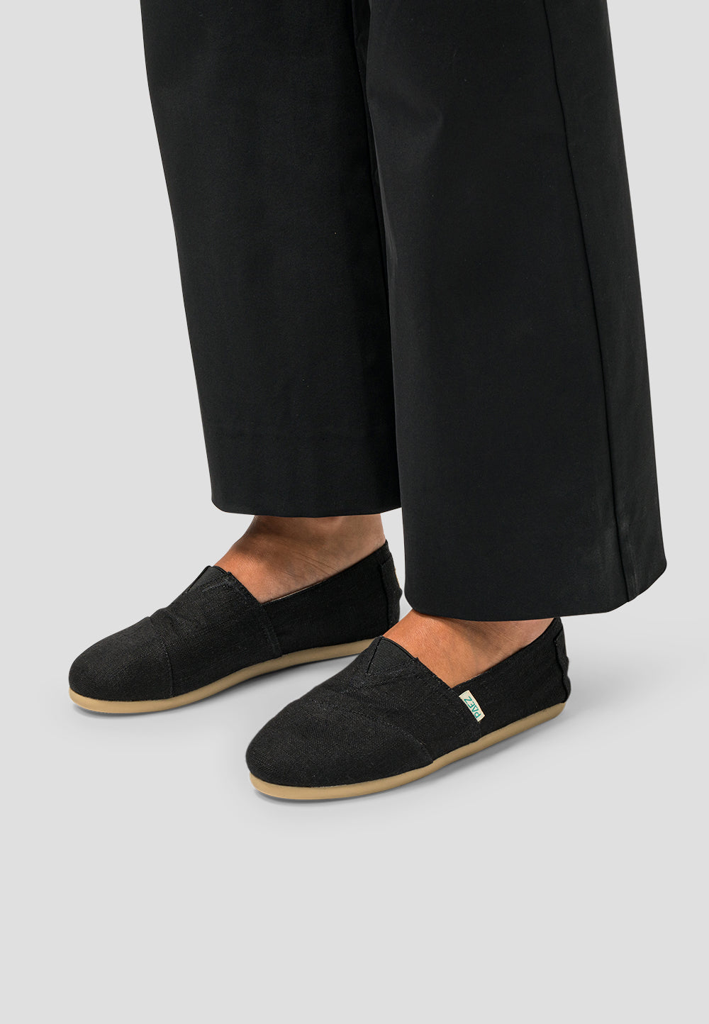 Alpercatas de Mulher de Tecido Preto-3