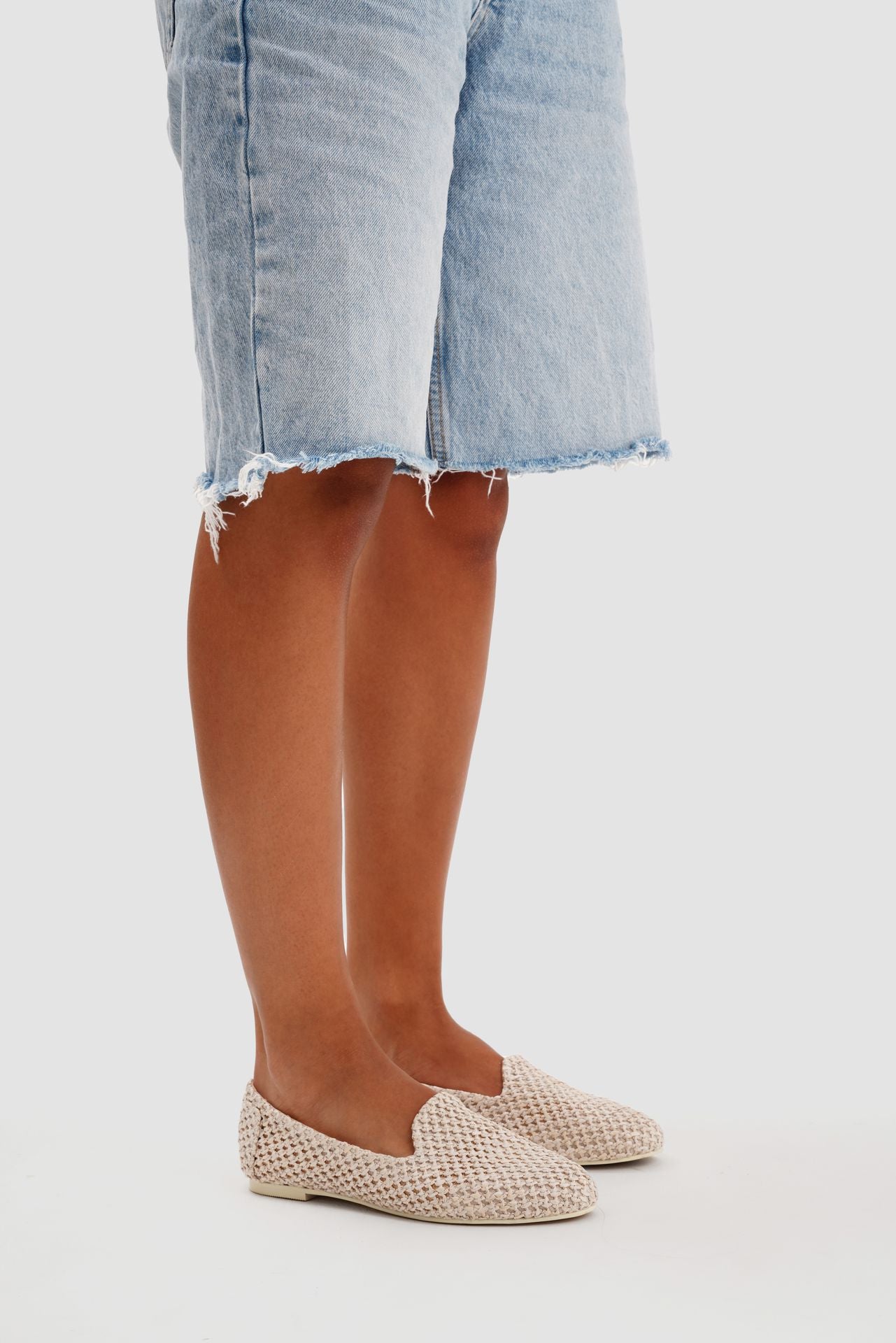 Slippers de Mulher de Tecido Branco-3