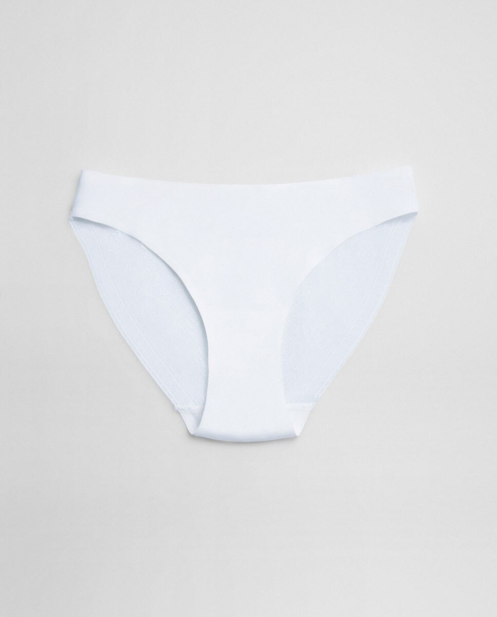 Cueca Mini em Tecido Microfibra Invisível Cru-5