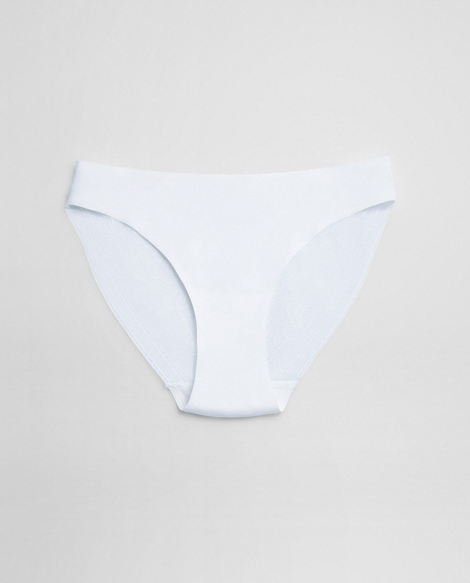 Cueca Mini em Tecido Microfibra Invisível Cru-5