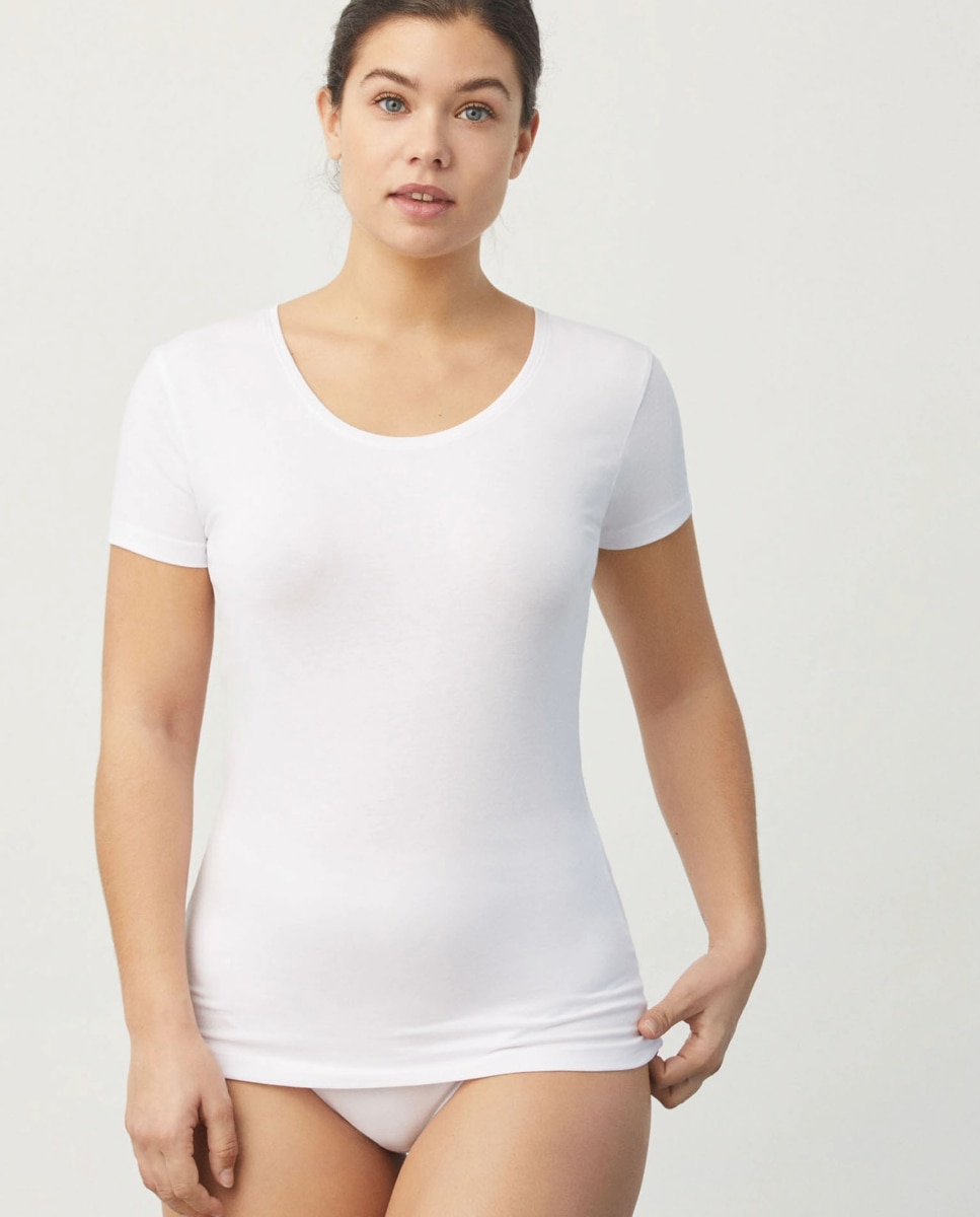 T-shirt Interior de Manga Curta Branco-4