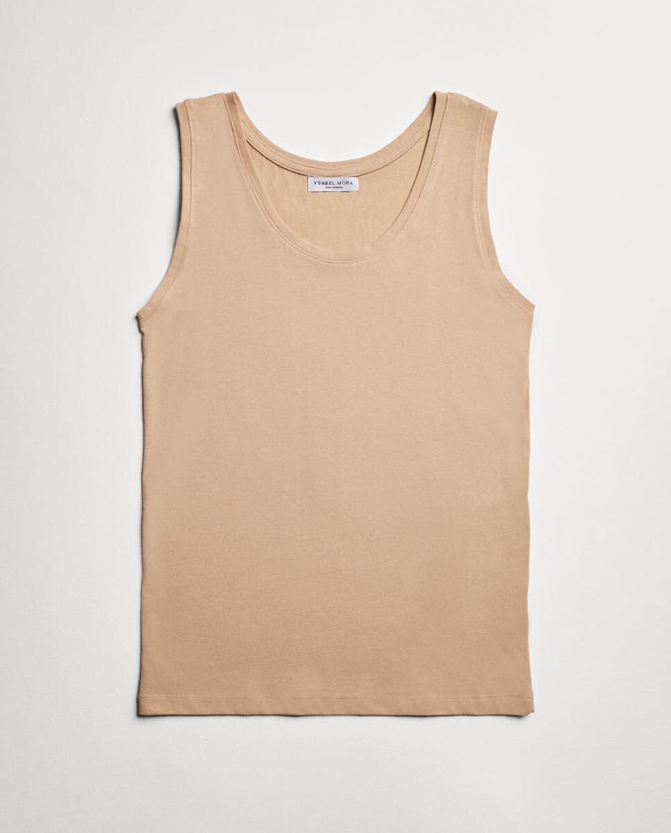 Imagem 0 de T-shirt Interior com Alças Largas em Algodão