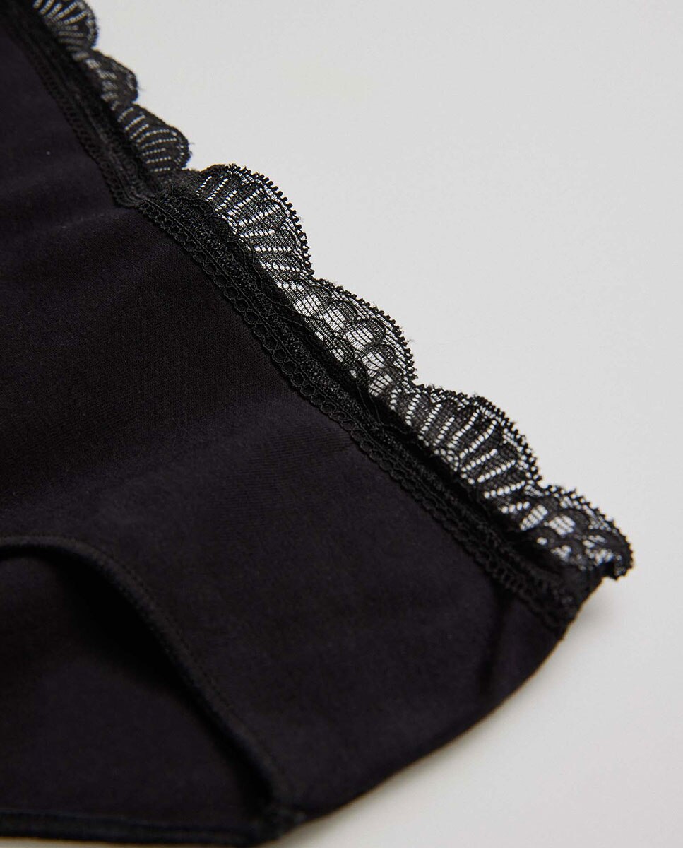Braga Clássica Detalhe Algodão Preto-5