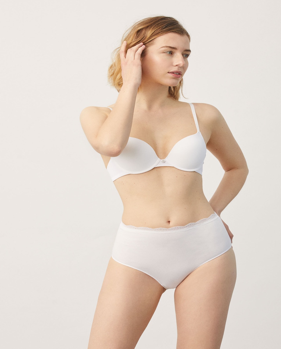 Cueca Alta Algodão Branco-2