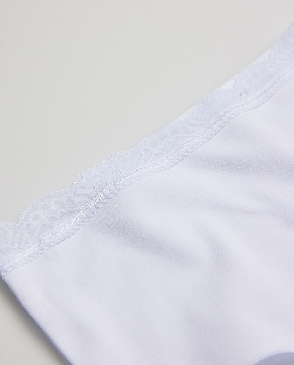 Cueca Alta Algodão Branco-6