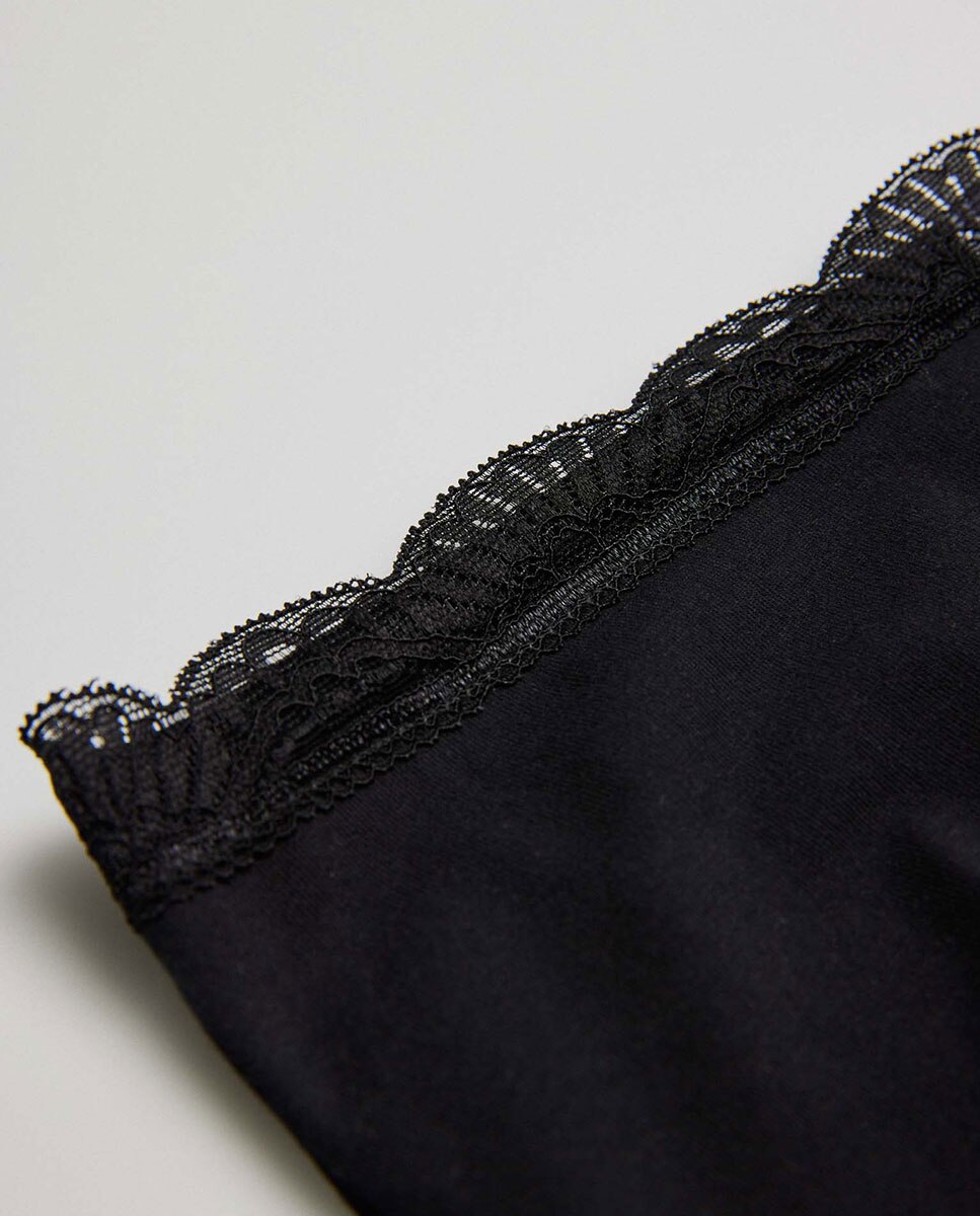 Cueca Alta Algodão Preto-5