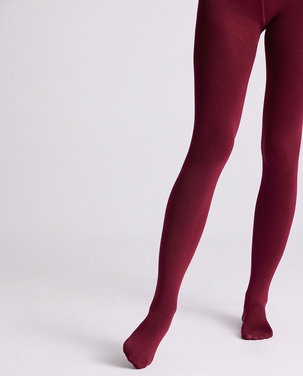 Collants Térmicos 140 Denier em Verde Garrafa Grená-3