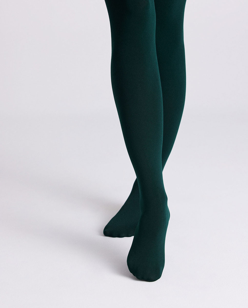 Collants Térmicos 140 Denier em Verde Garrafa Verde-escuro-2