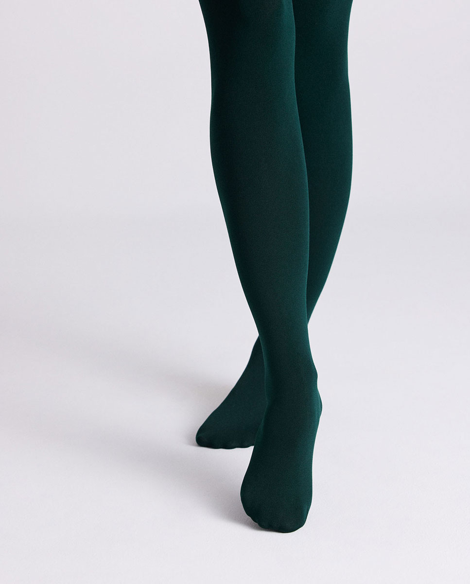 Collants Térmicos 140 Denier em Verde Garrafa Verde-escuro-4