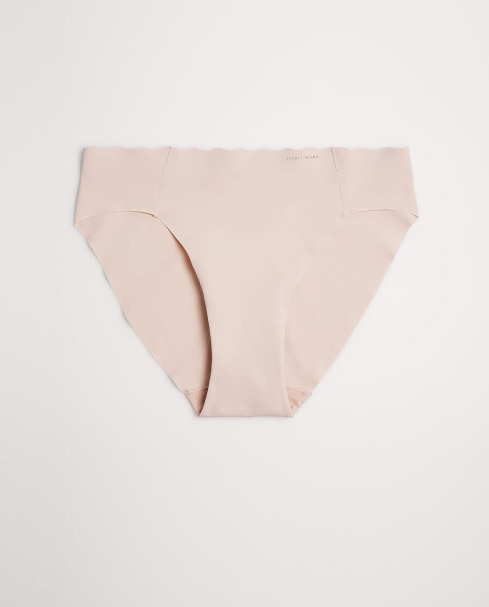 Cueca Mini Laser com Cós Ondulado Nude-4