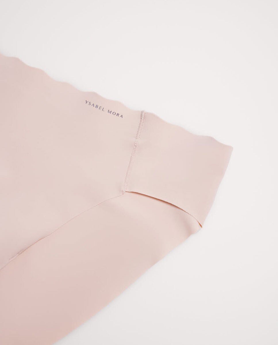 Cueca Mini Laser com Cós Ondulado Nude-5