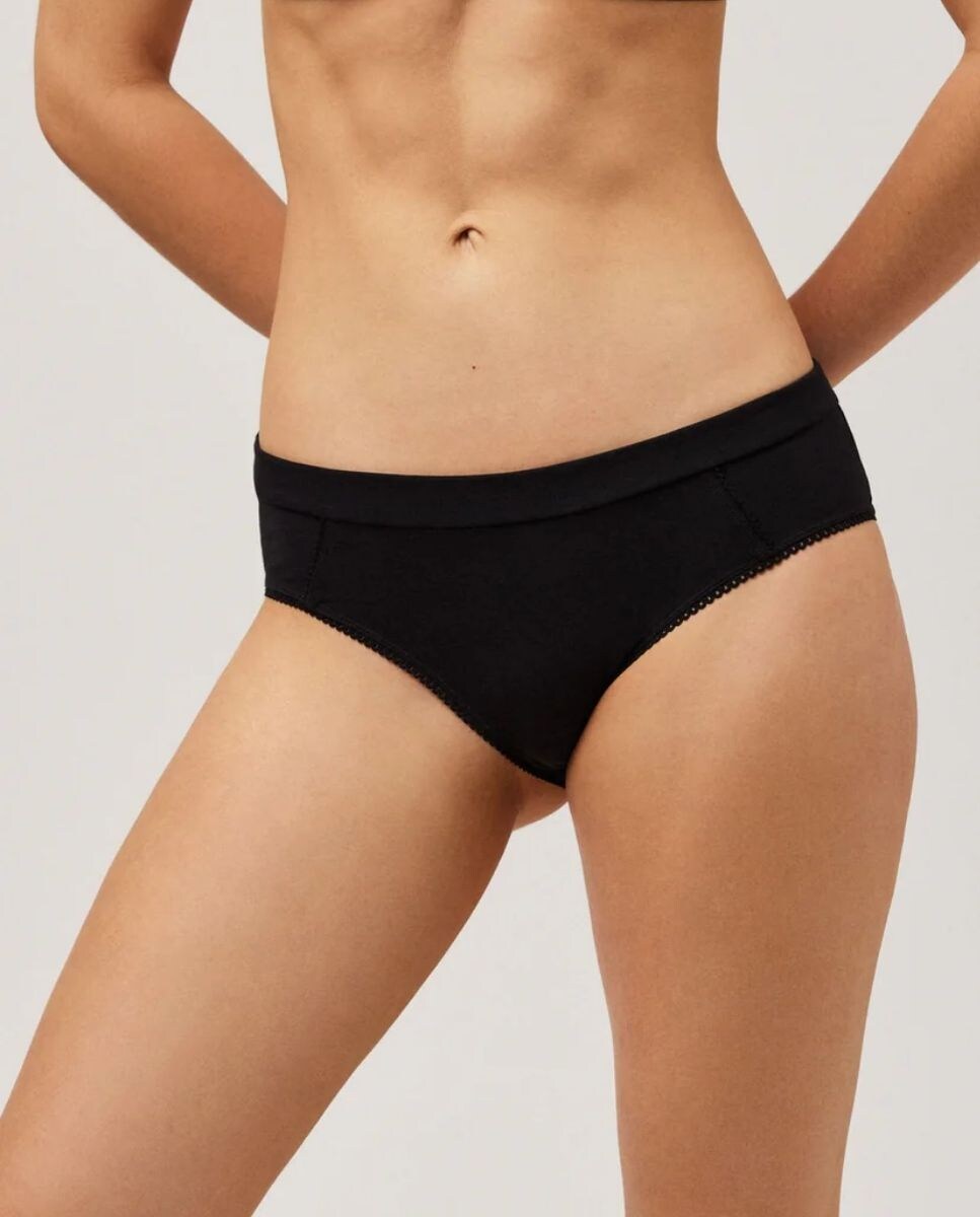 Cueca Hipster de Algodão Orgânico Preto-1