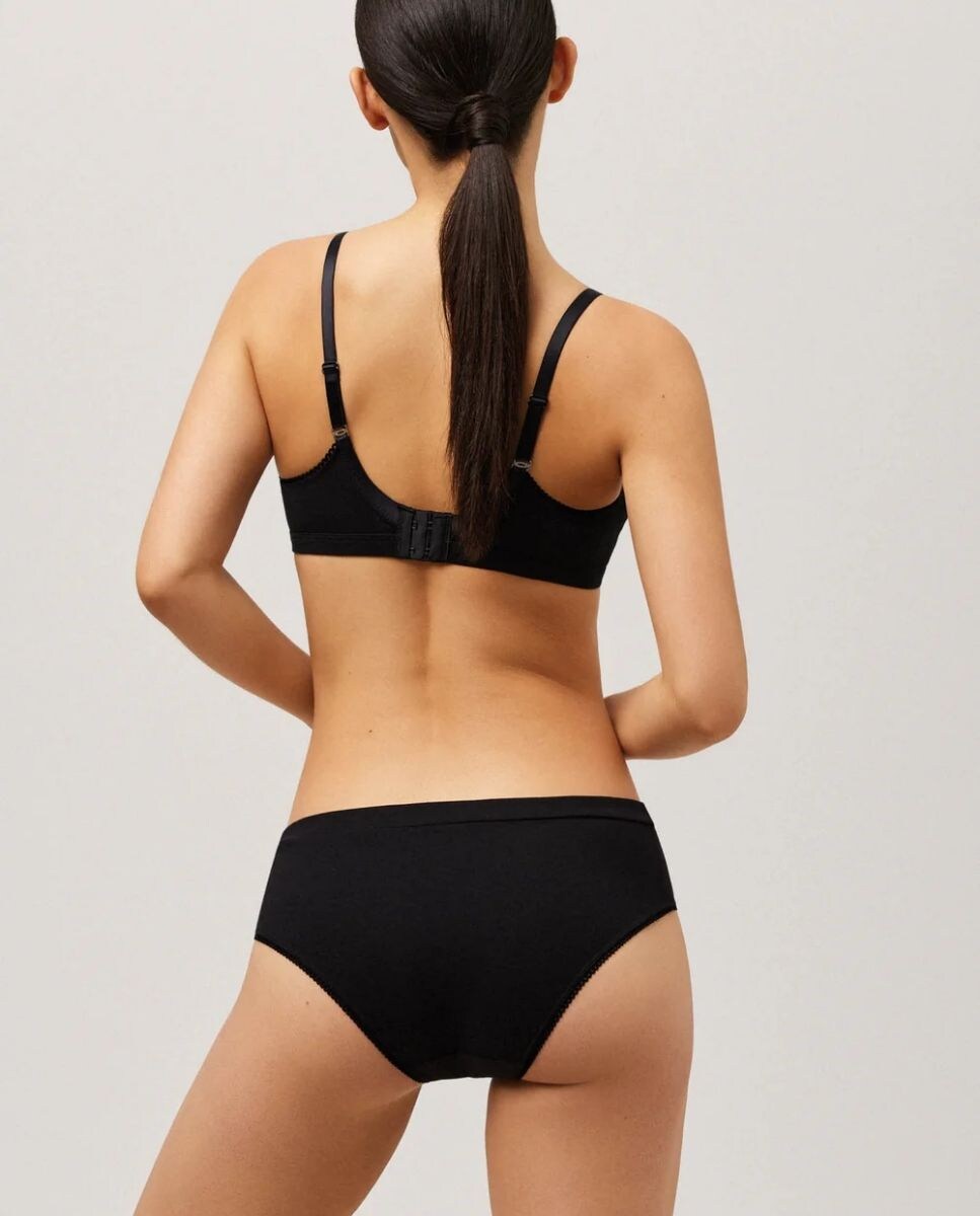 Cueca Hipster de Algodão Orgânico Preto-2