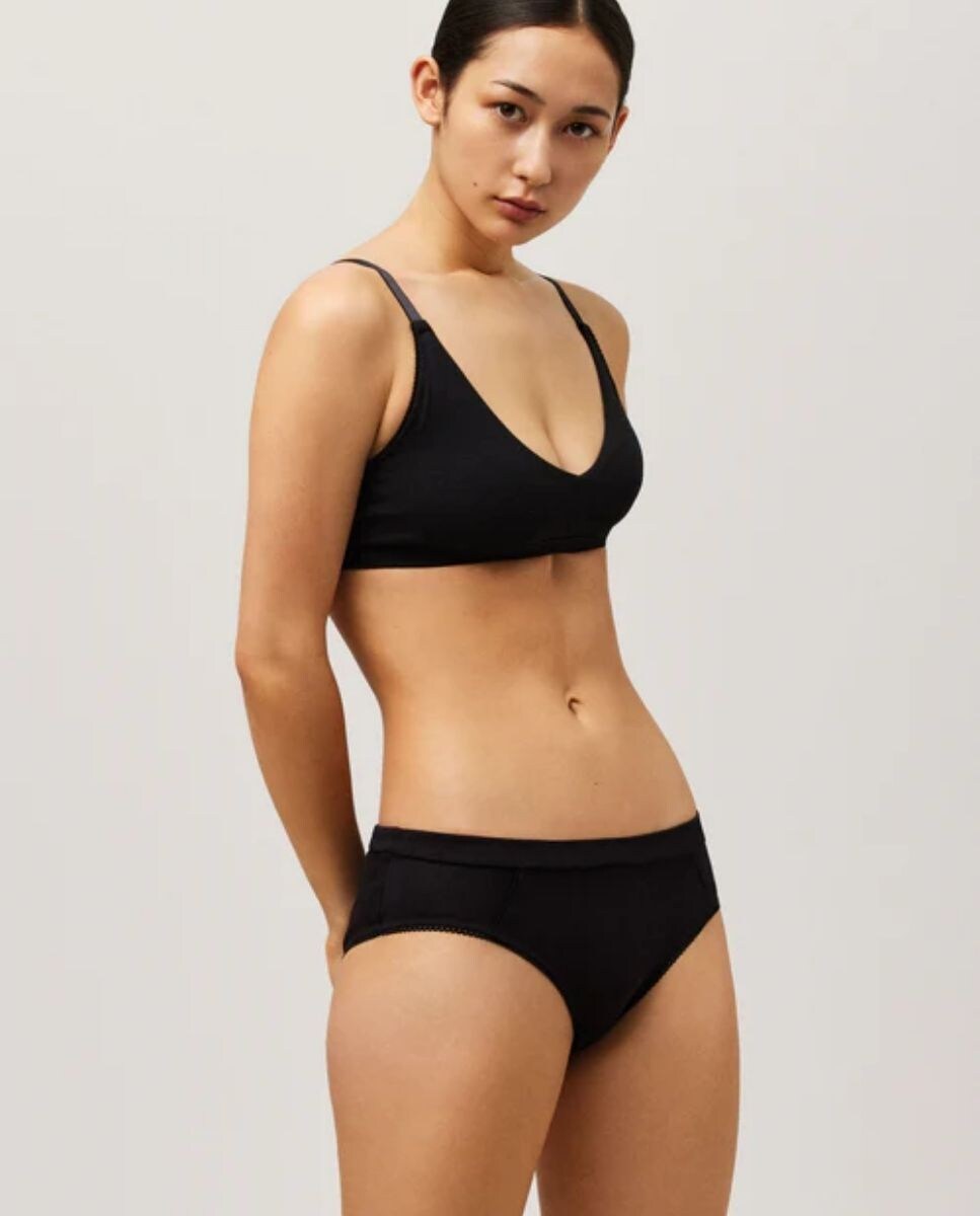 Cueca Hipster de Algodão Orgânico Preto-3