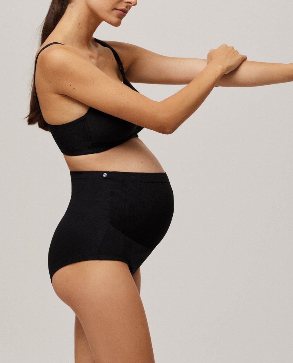Cueca Alta Pré-mamã Regulável Preto-3