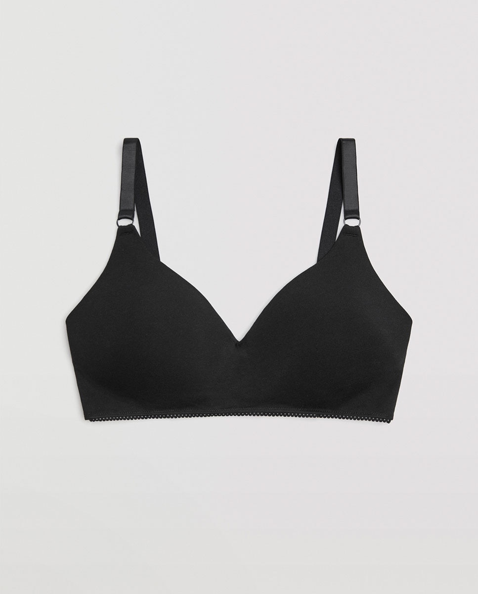 Soutien sem Aro Pushup Algodão Orgânico Copas B e C Preto-5