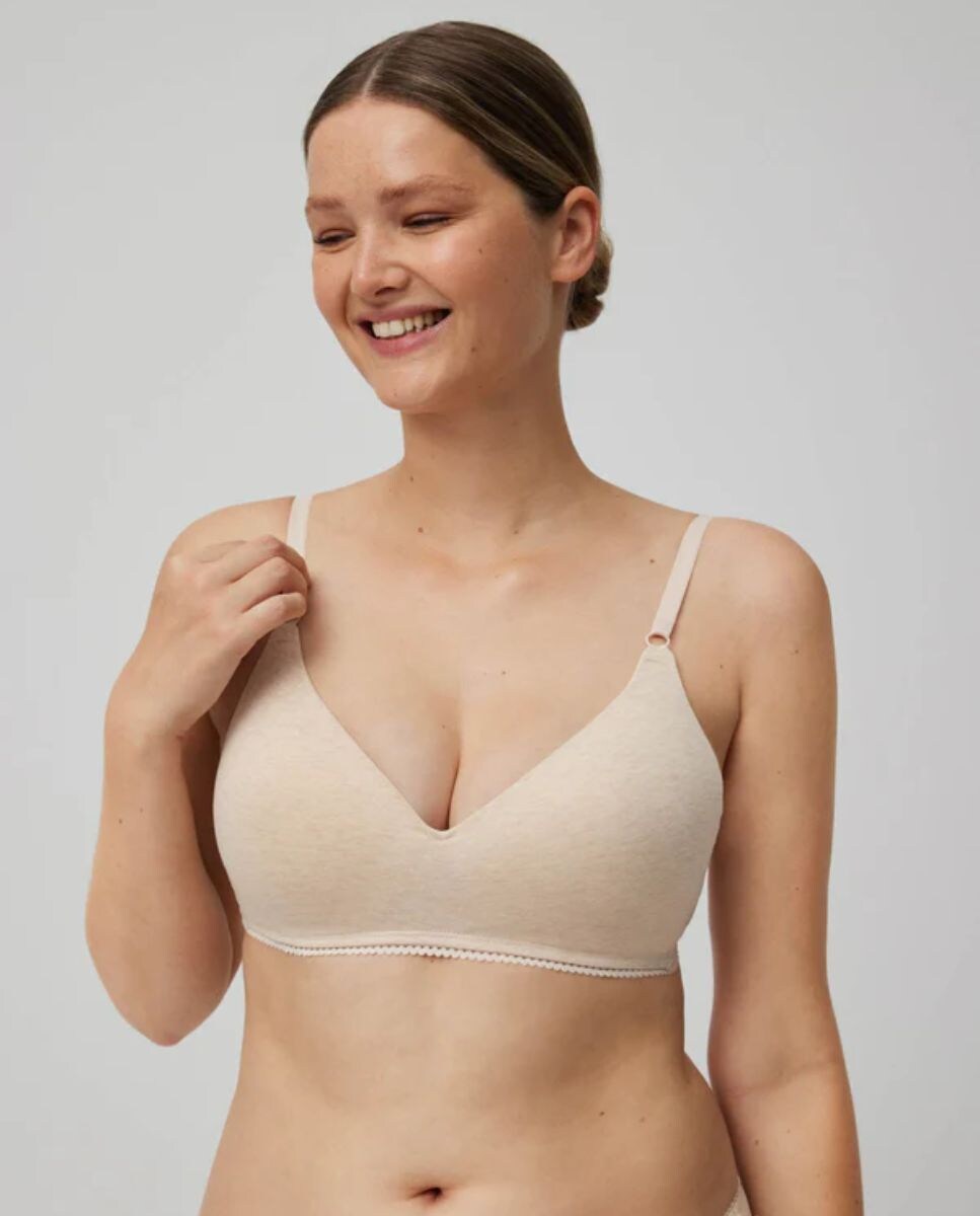 Soutien sem Aro Pushup Algodão Orgânico Copas B e C Castanho-claro-1