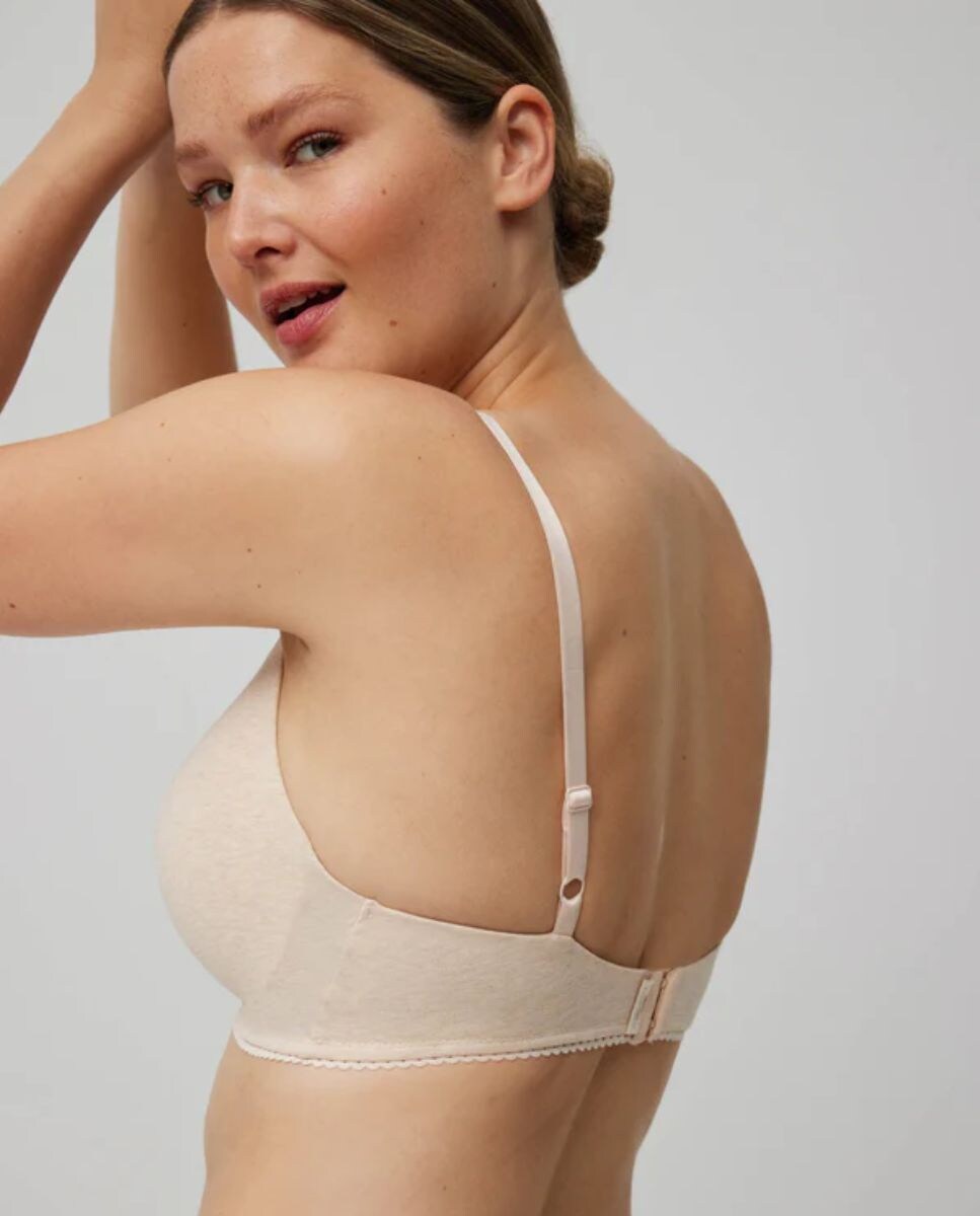 Soutien sem Aro Pushup Algodão Orgânico Copas B e C Castanho-claro-2