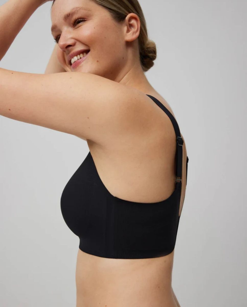 Soutien sem Aro com Alças Largas e Push-up Leve Preto-3