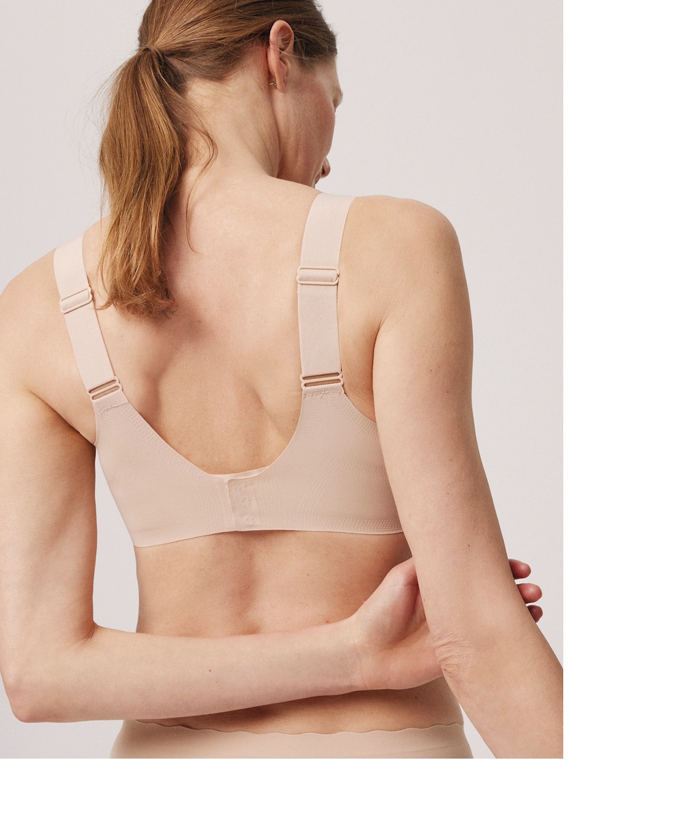 Soutien sem Aro com Alças Largas e Push-up Leve Nude-3