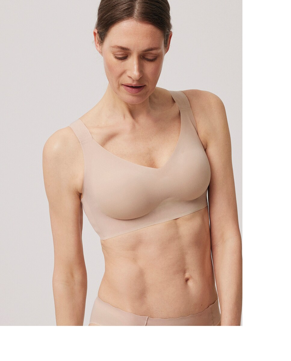 Soutien sem Aro com Alças Largas e Push-up Leve Nude-4