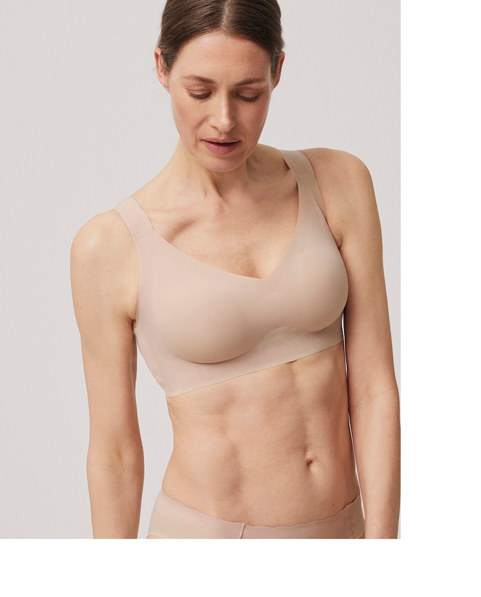 Soutien sem Aro com Alças Largas e Push-up Leve Nude-4