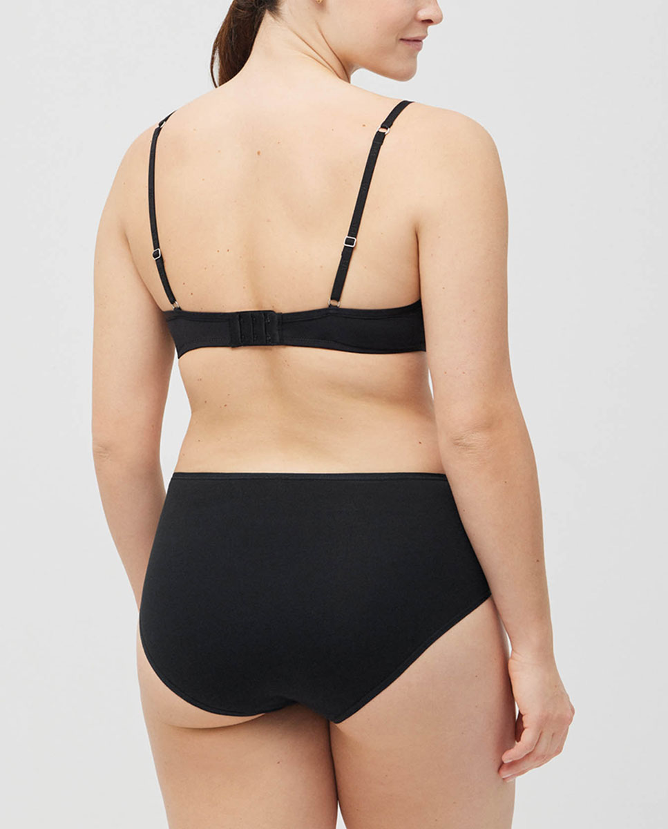 Cueca Alta de Controlo com Laço Decorativo Preto-2