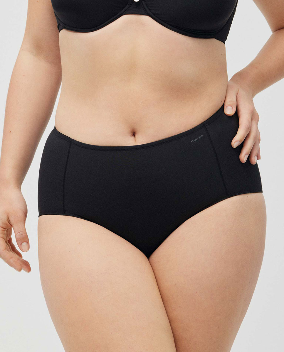 Cueca Redutora Algodão Compressão Média Preto-1