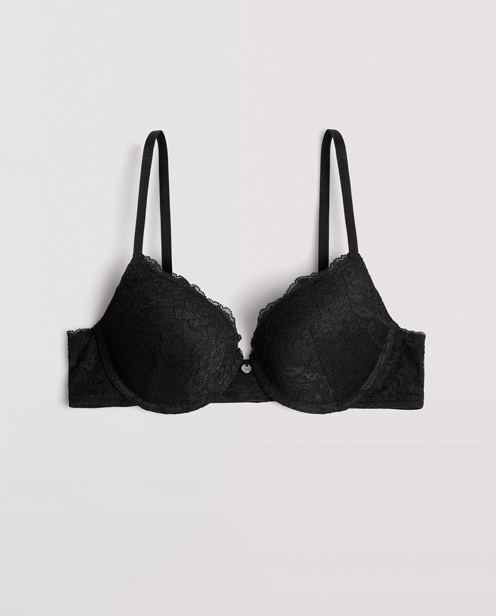 Soutien Push-up Renda Preto-3