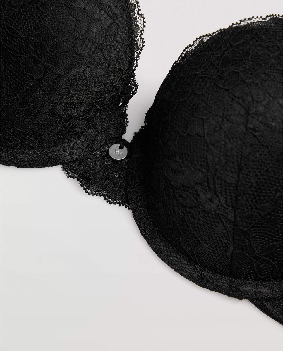 Soutien Push-up Renda Preto-4