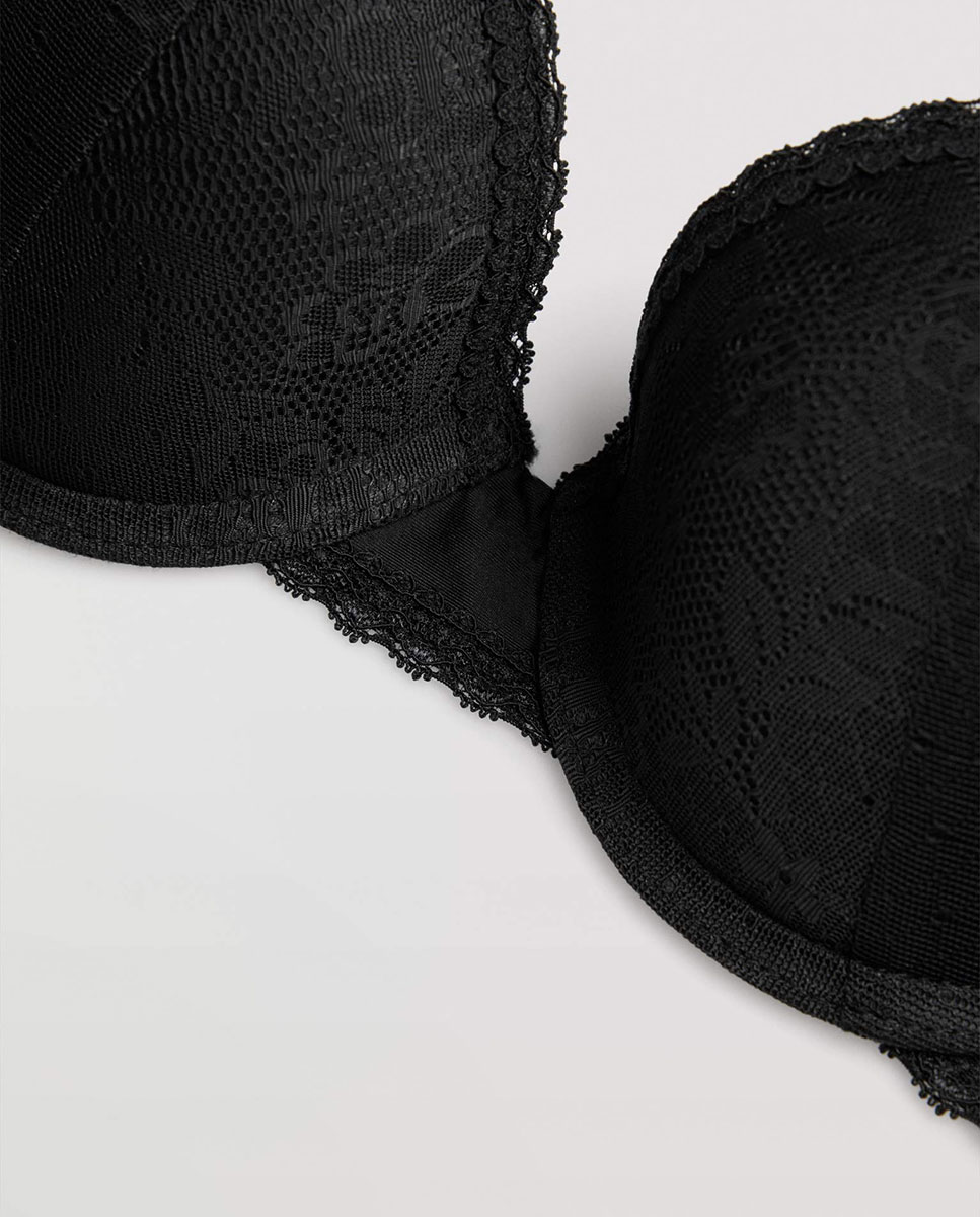 Soutien Push-up Rosa Preto-5