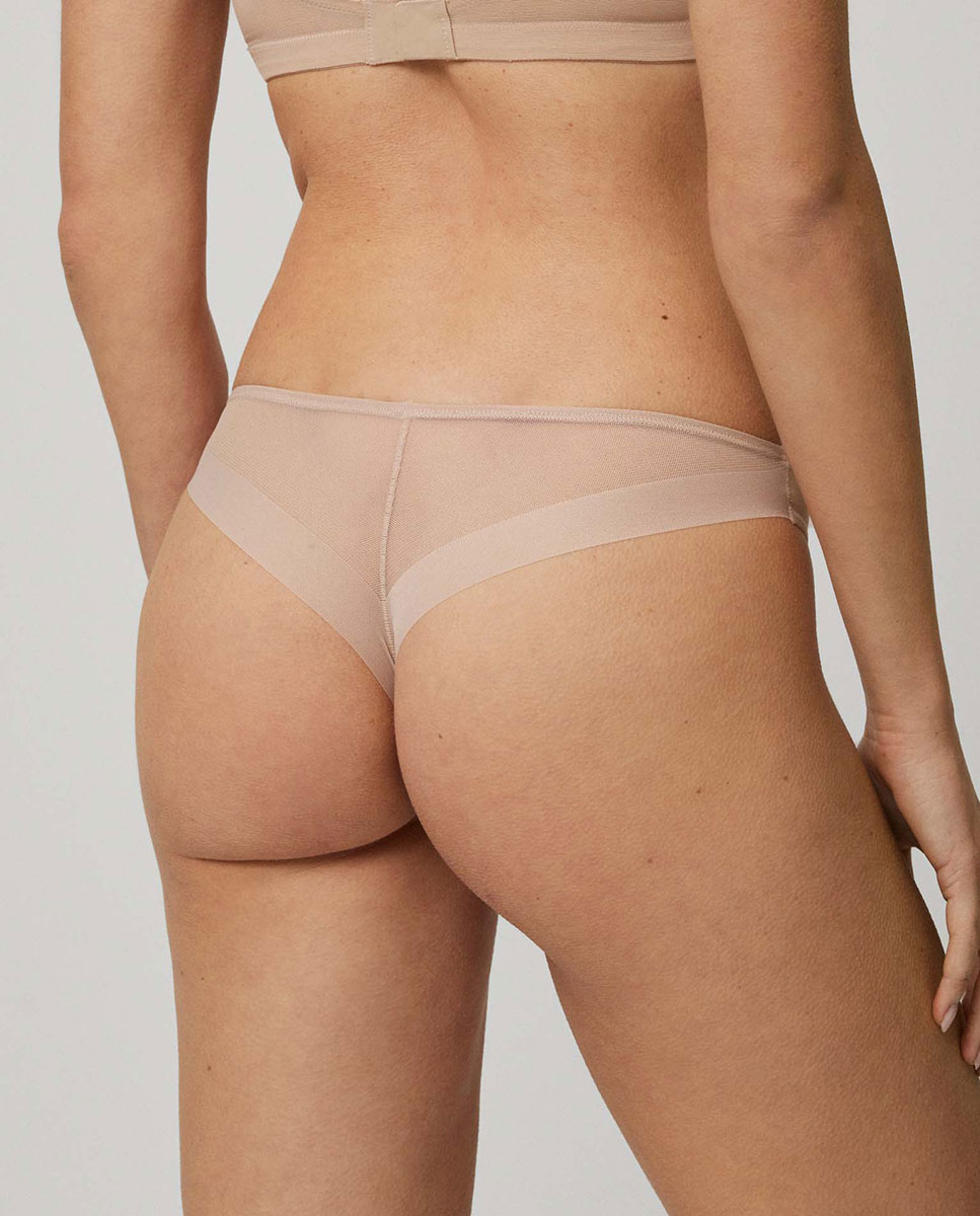 Tanga com Detalhes em Tule Nude-2