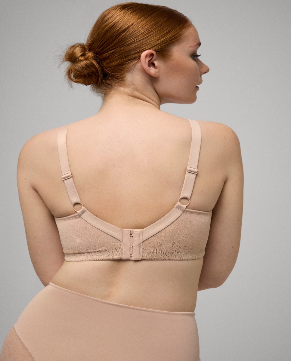 Soutien Redutor sem Aro sem Forro com Design de Renda Nude-2