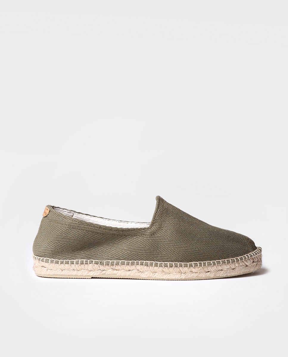 Alpercatas de Tecido em Liso sem Fecho Caqui-1