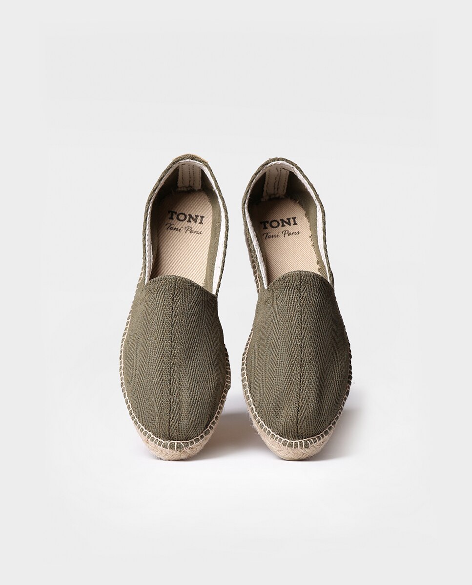 Alpercatas de Tecido em Liso sem Fecho Caqui-3