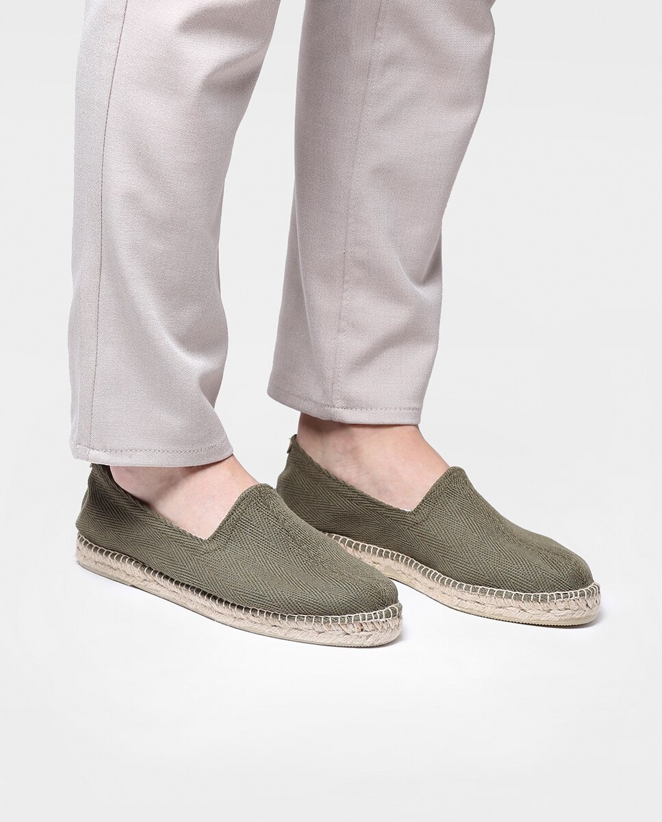 Alpercatas de Tecido em Liso sem Fecho Caqui-4