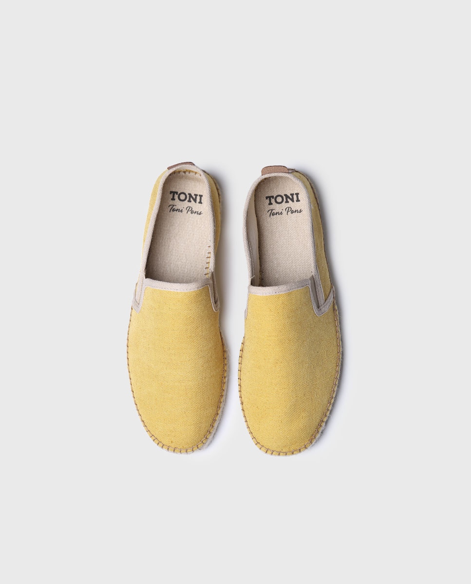 Alpercatas de Tecido e Sola de Borracha Amarelo-3