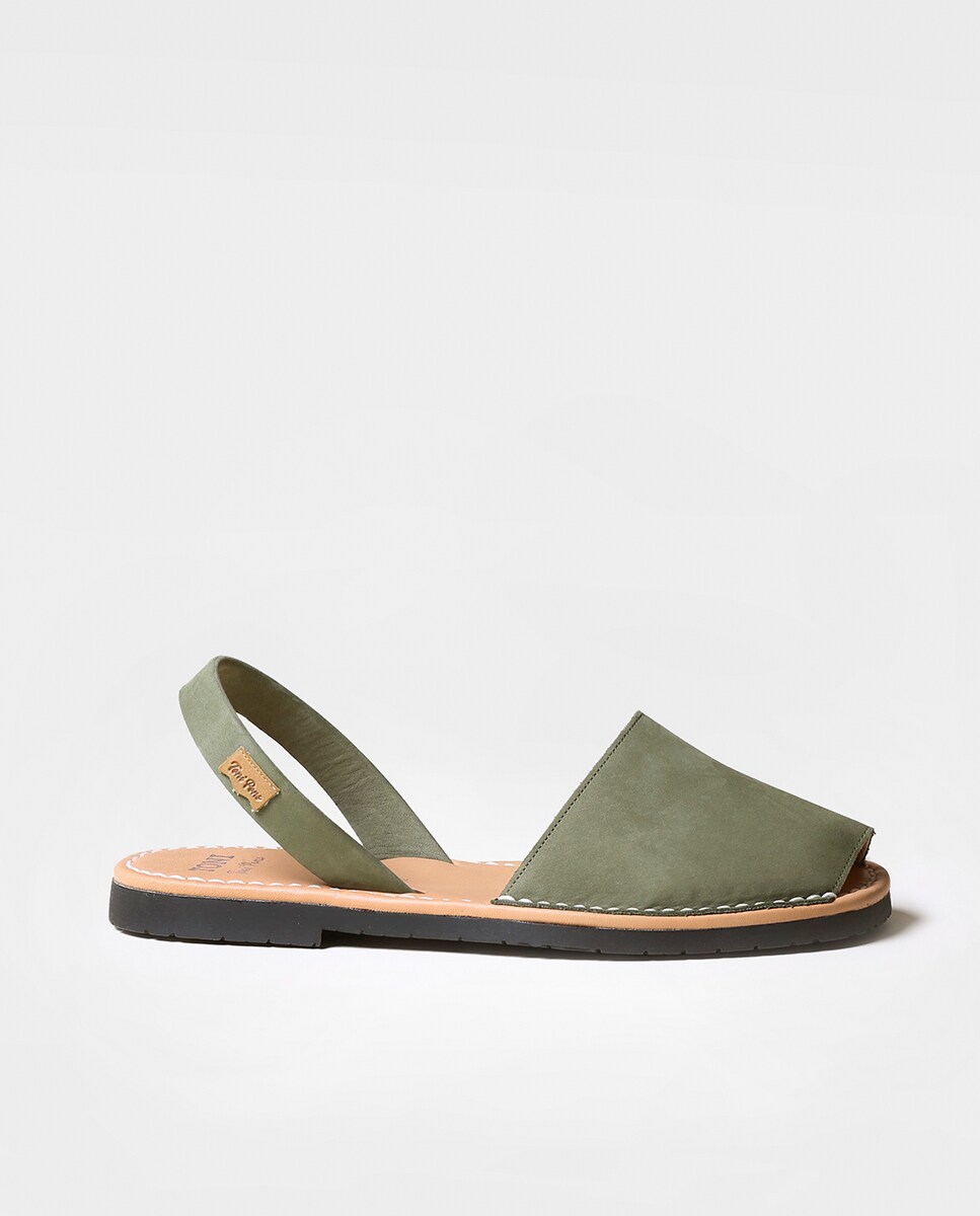 Menorquinas de Pele em Neutros Verde-escuro-1