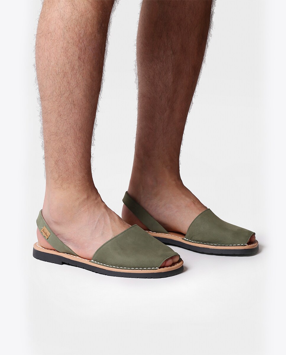 Menorquinas de Pele em Neutros Verde-escuro-4