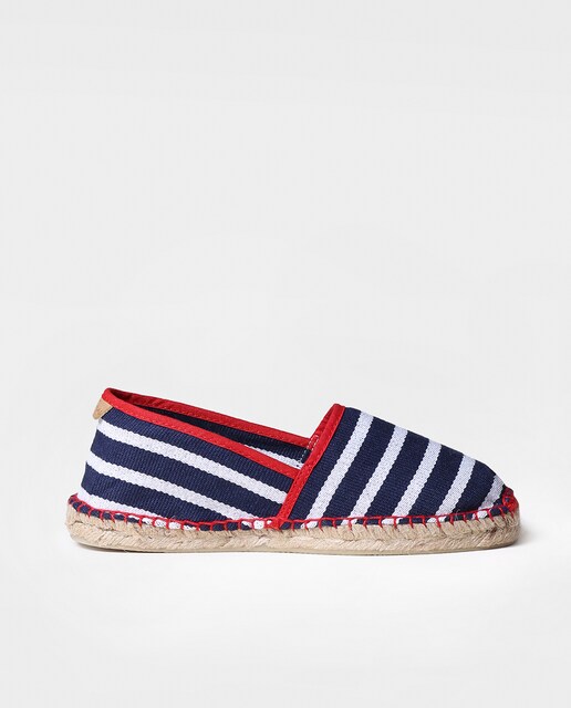 Imagem 0 de Alpercatas Rasas Unissexo de Tecido Às Riscas