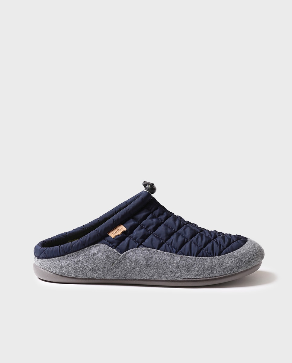 Pantufas de Tecido Acolchoado Azul-oceano-1