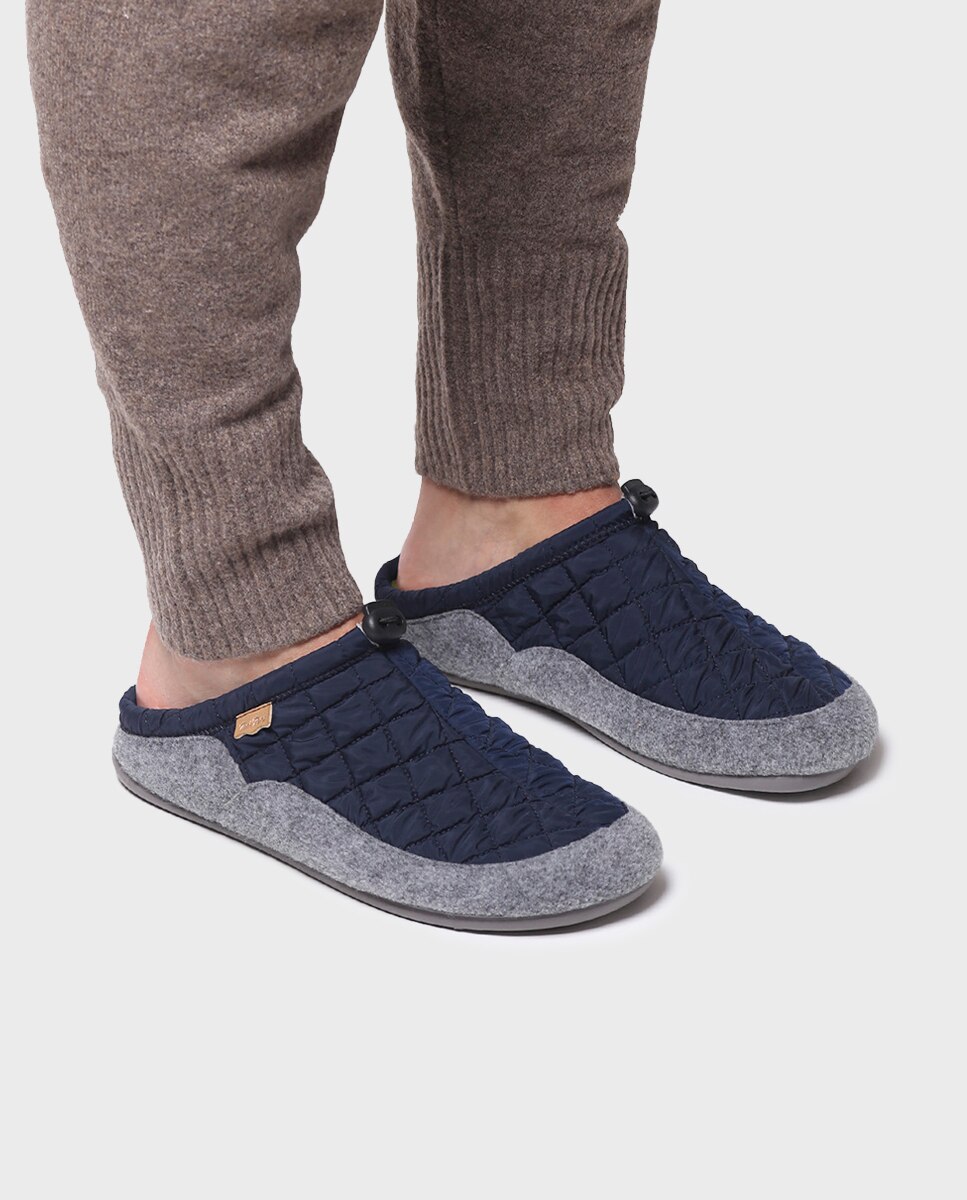 Pantufas de Tecido Acolchoado Azul-oceano-4