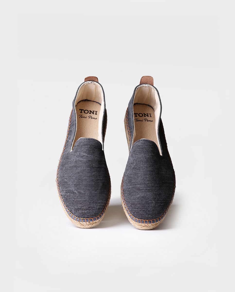 Alpercatas de Tecido em Liso sem Fecho Preto-3