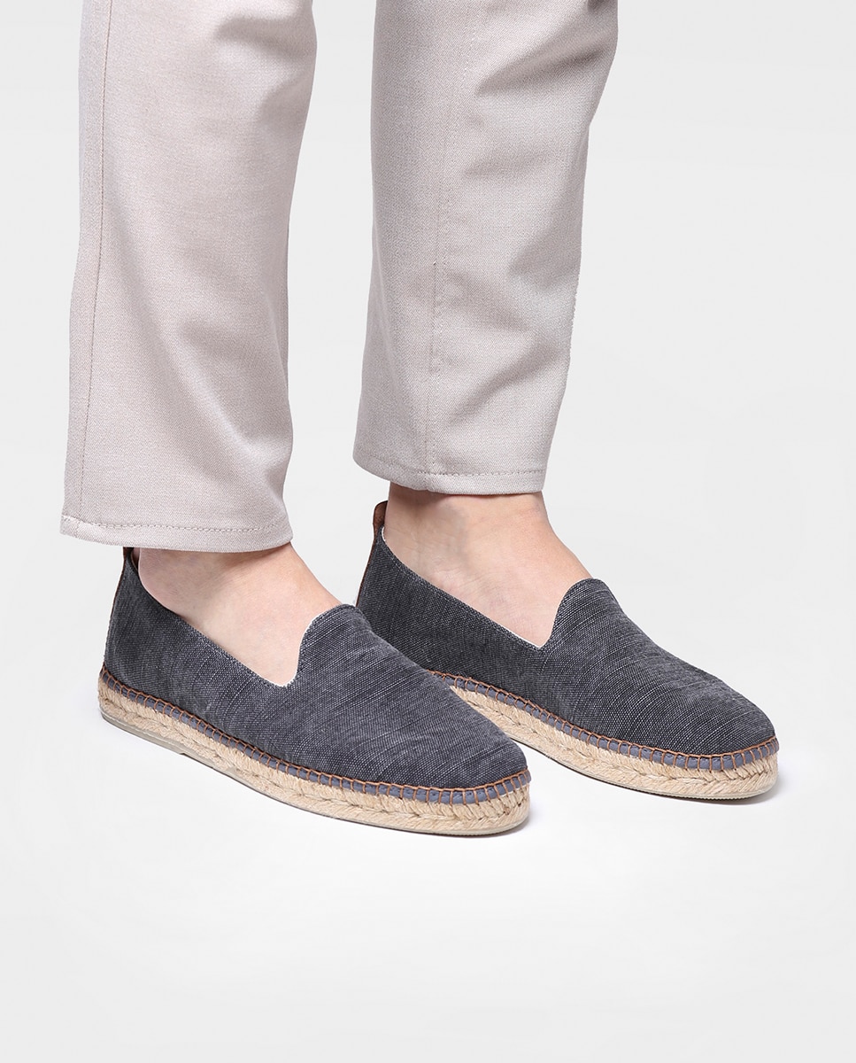 Alpercatas de Tecido em Liso sem Fecho Preto-4